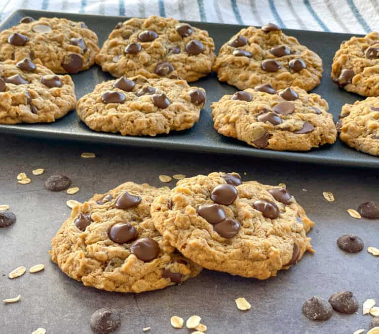 Flourless Peanut Butter Oat Chocolate Cookies Just A Mum S Kitchen