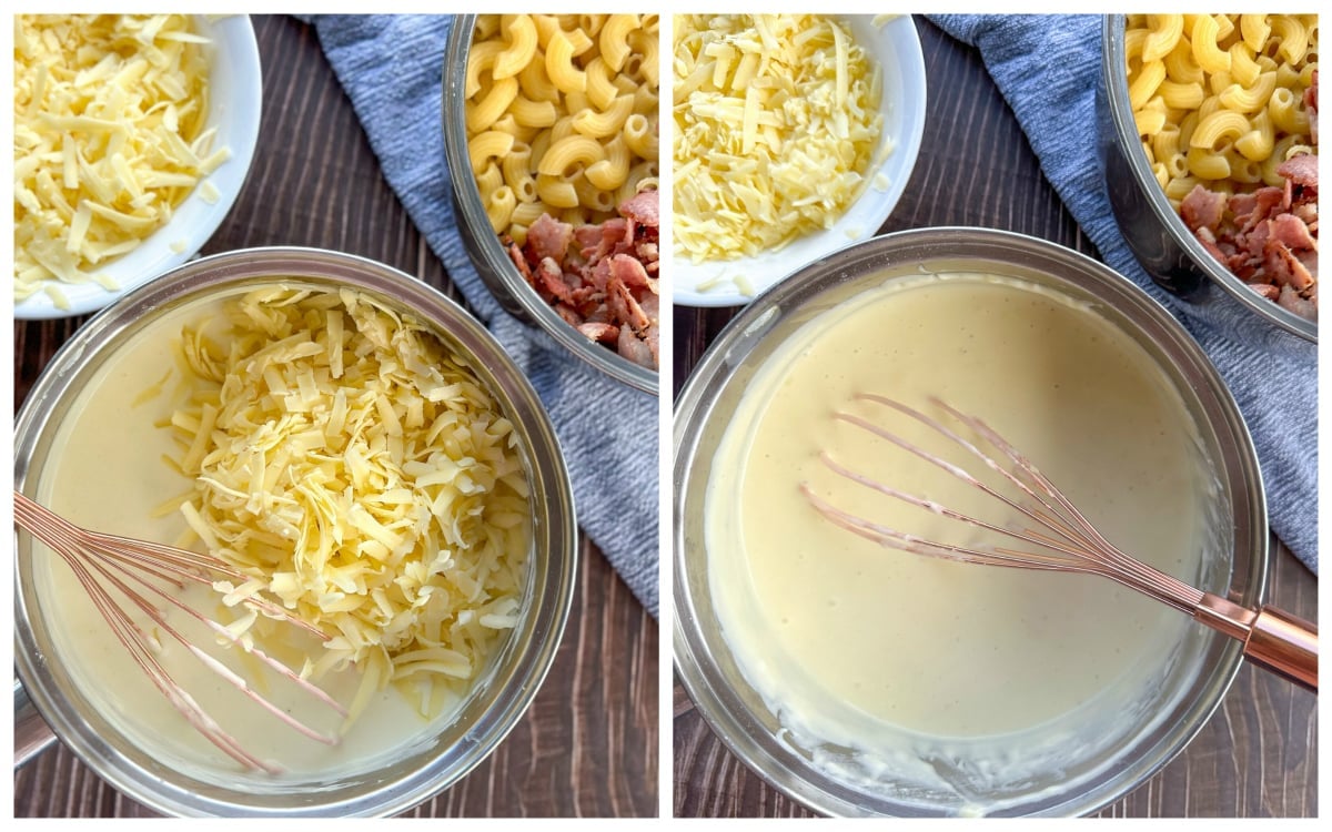 Stirring the Cheese into the Cheese Sauce