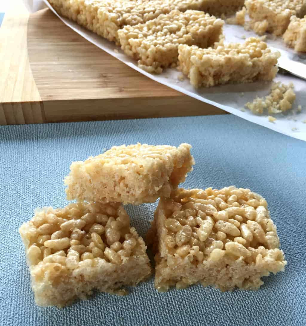 Just A Mum Honey Rice Bubble Slice close up