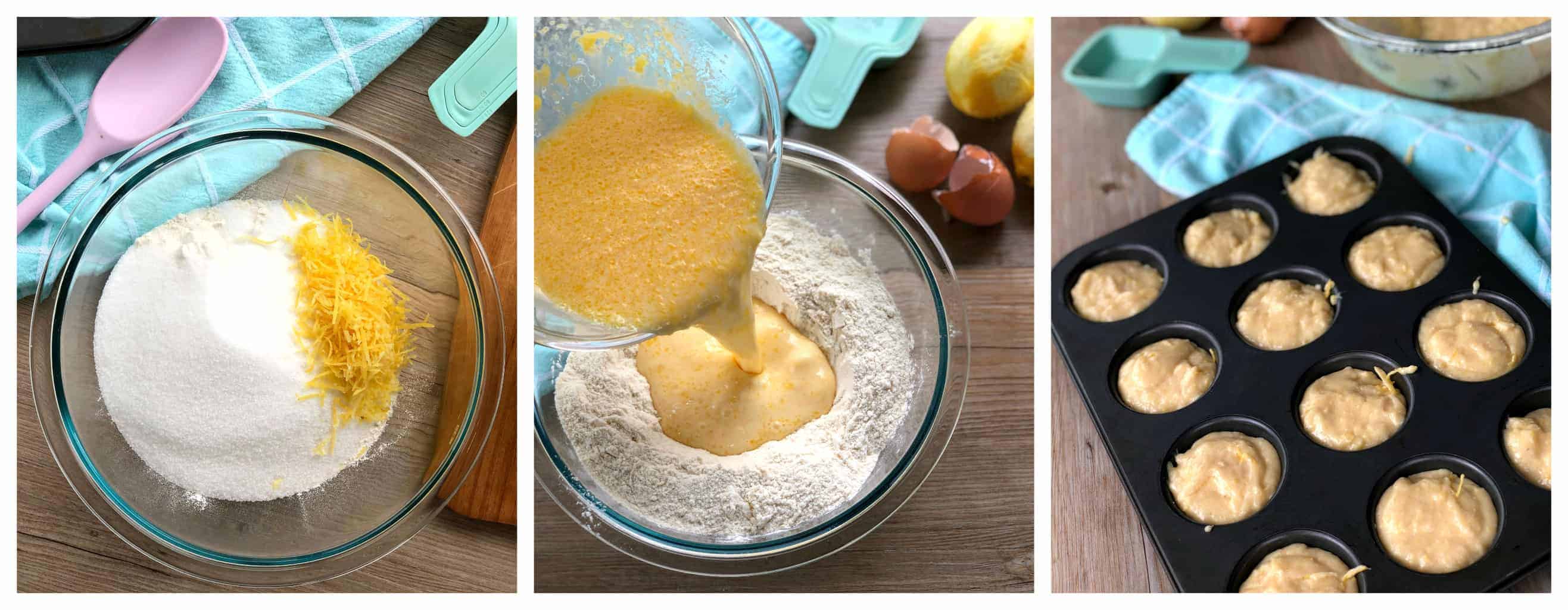 Step by Step for making lemon Muffins