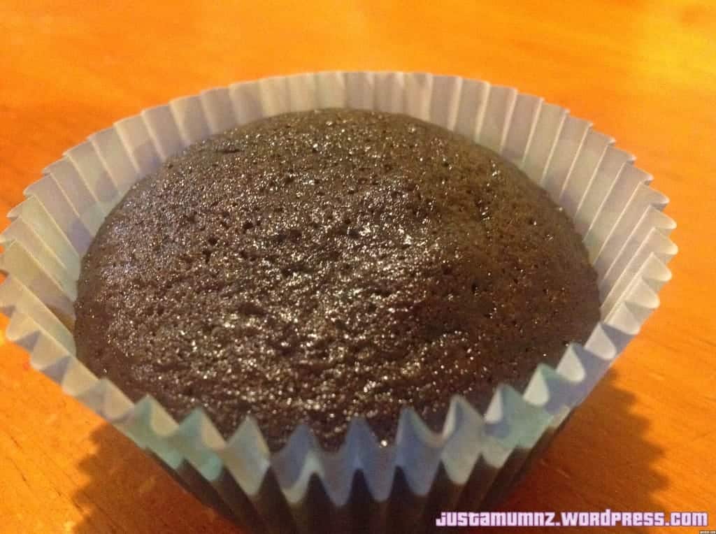 Easy Rich Chocolate Cupcake waiting to be iced