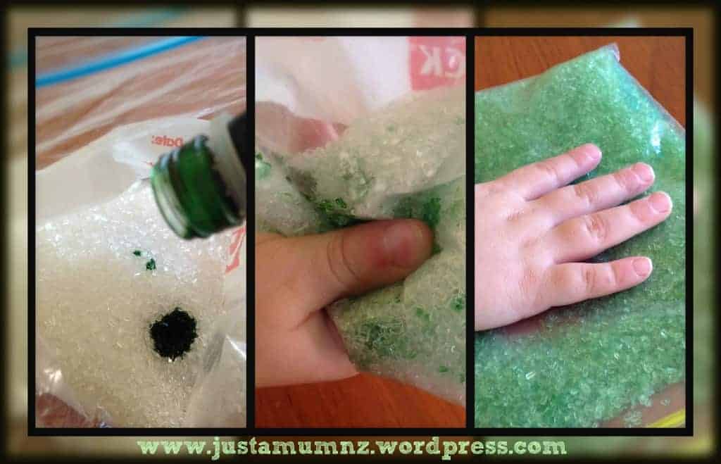 Homemade Glitter died green