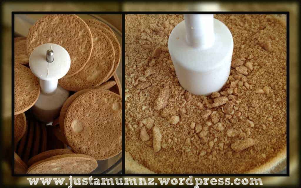 Blending the biscuits