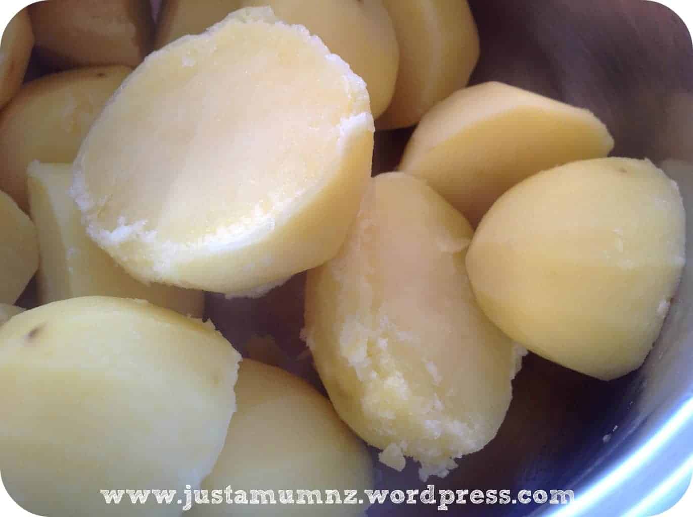 Par Boil the Potatoes first before roasting