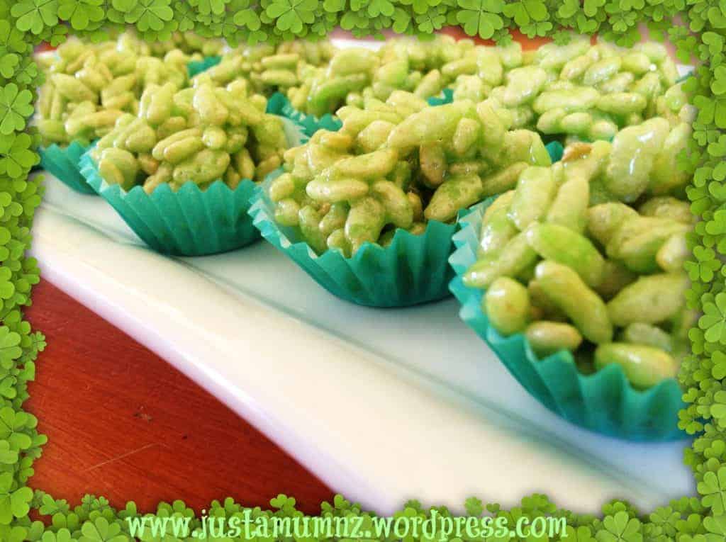 St Patrick's Day Honey Rice Bubble Crunch