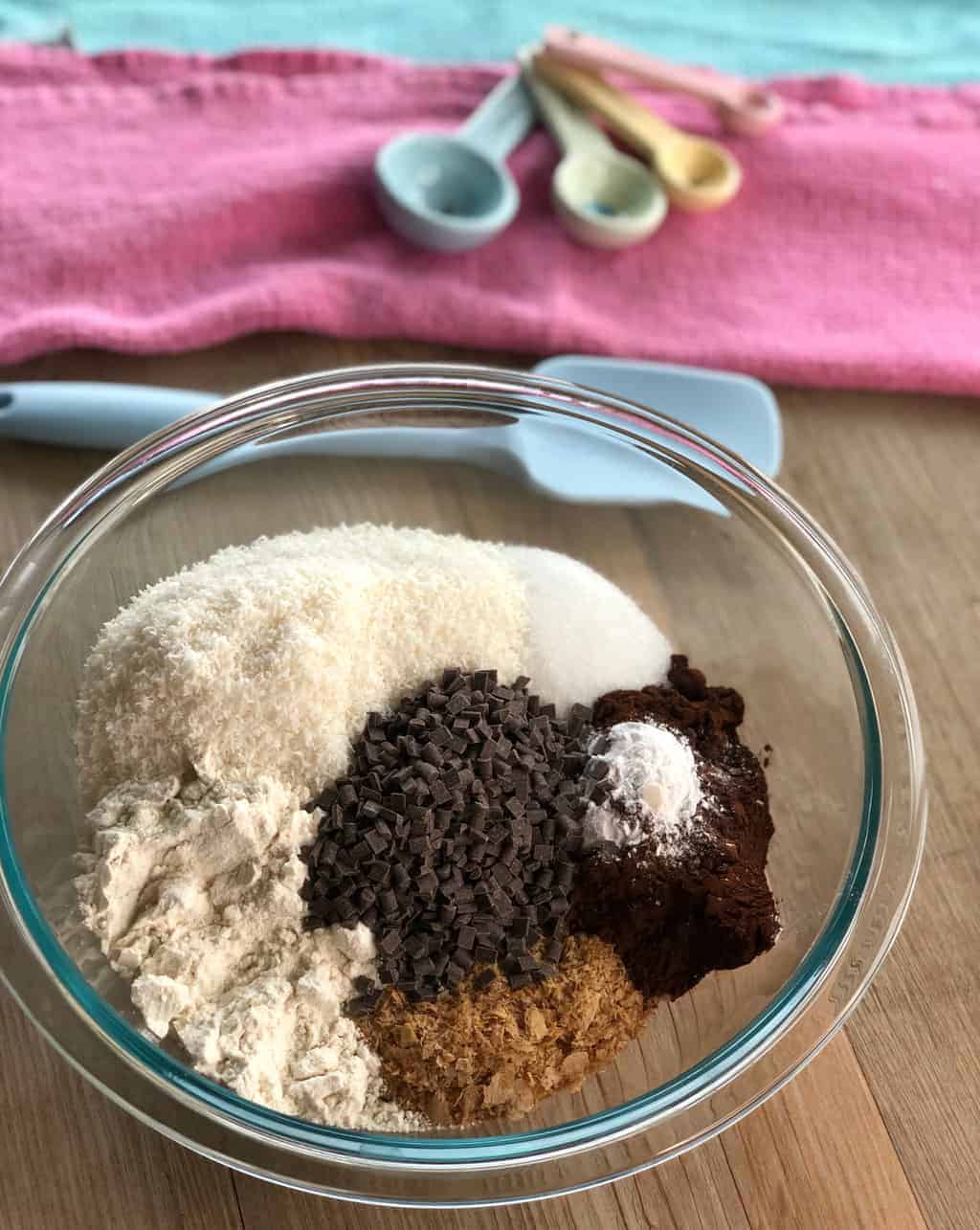 Dry Ingredients for Chocolate Weetbix Slice