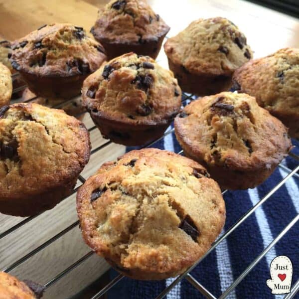 Banana Chocolate Chip Muffins - Just a Mum's Kitchen