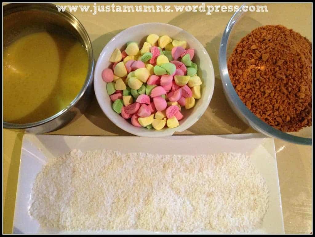 Ingredients for lolly cake prepared ready to use. 