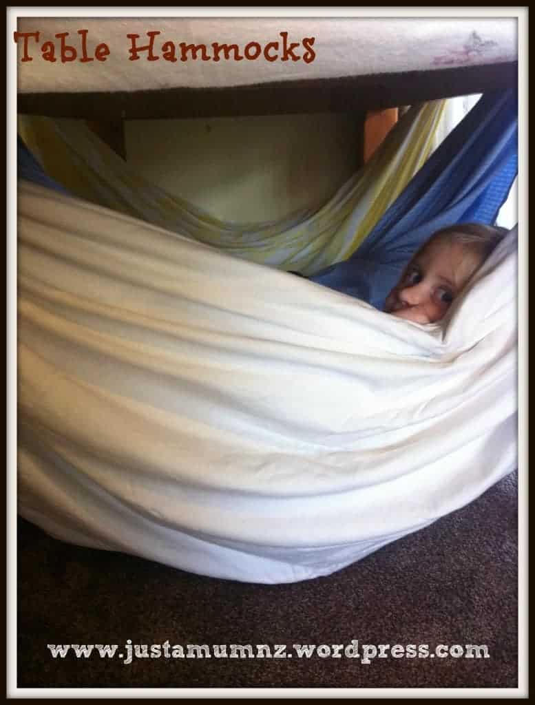 Table Hammocks With a Bed Sheet 