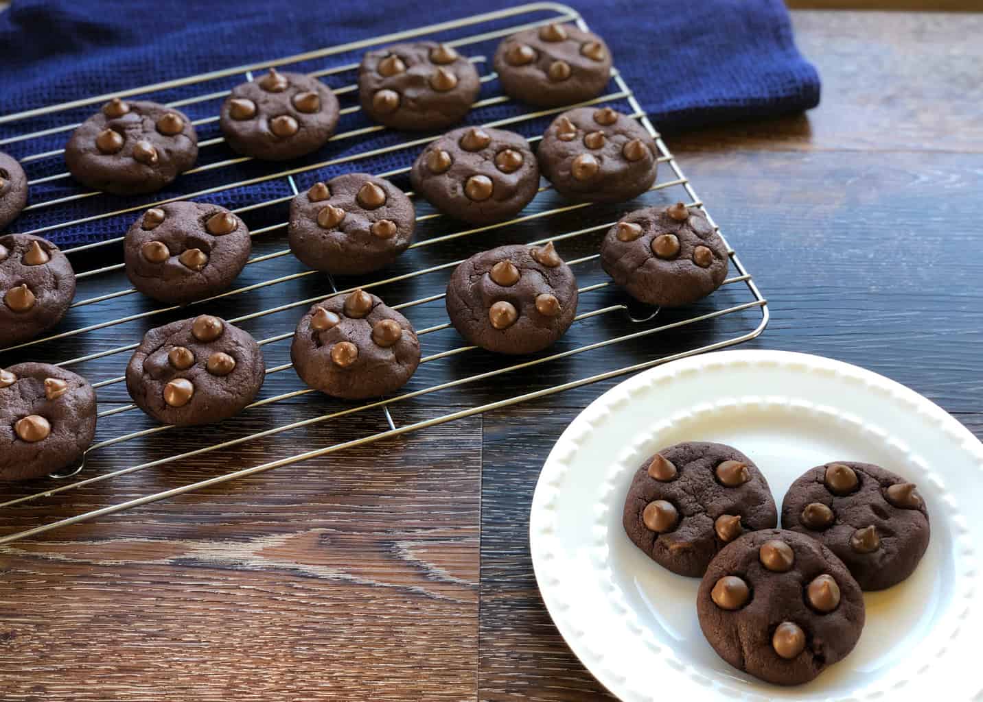 Double Chocolate Cookies Freshly Baked 