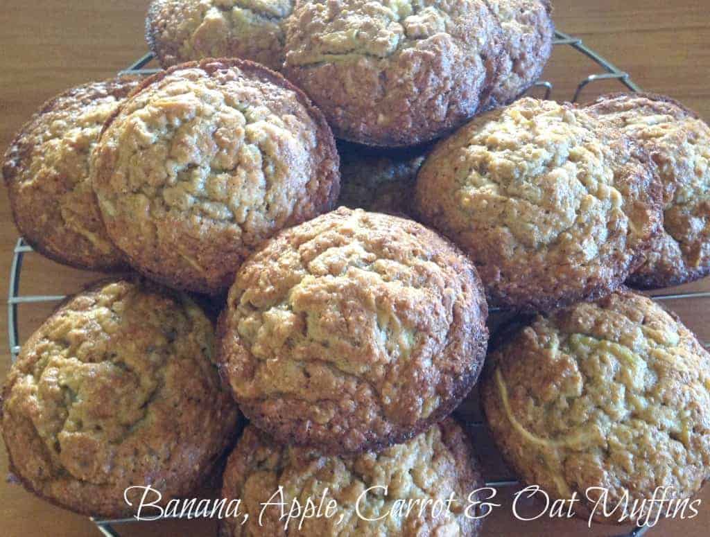 Apple Banana Carrot Oat Muffins