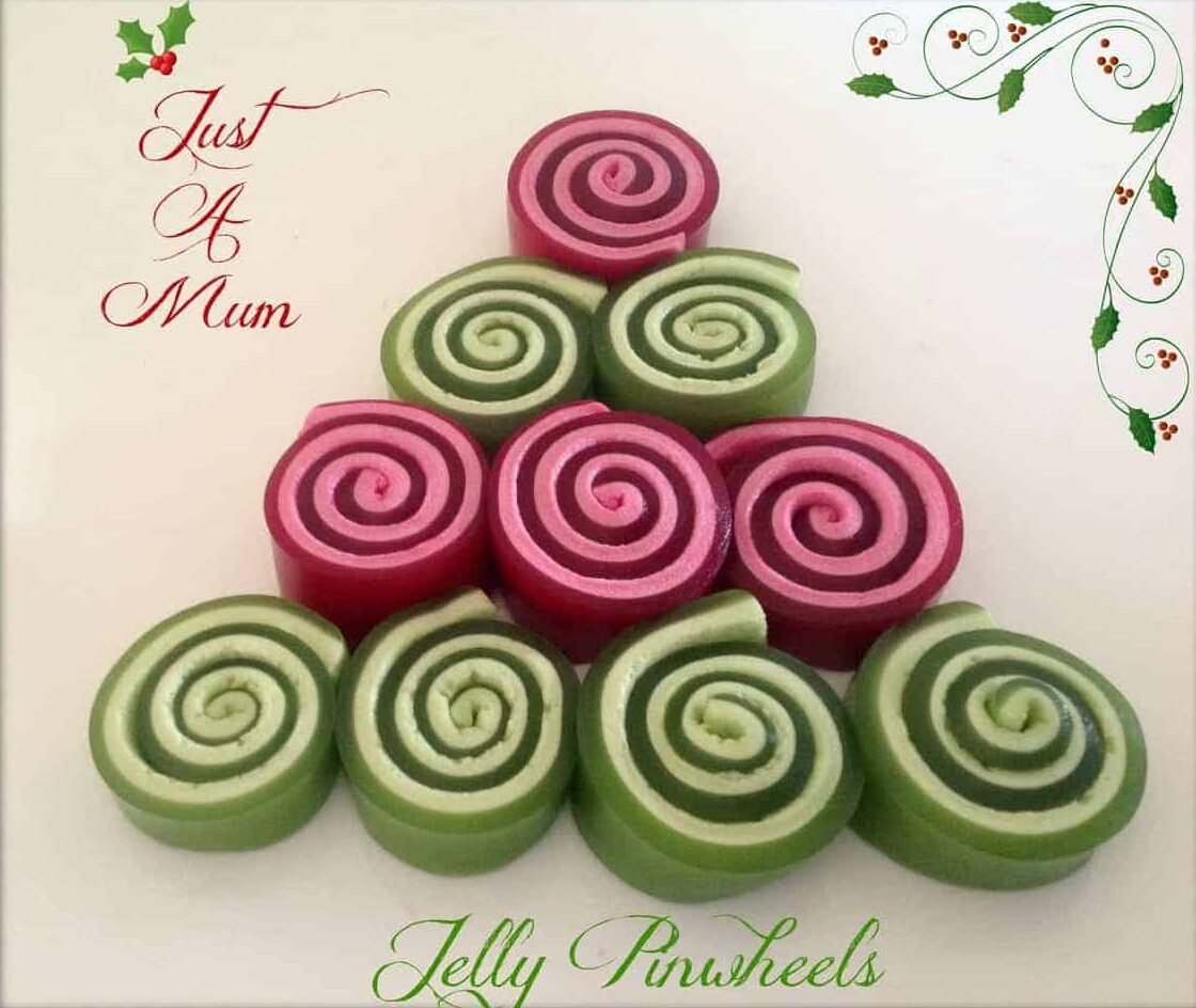 Jelly Rollups styled to look like a Christmas tree
