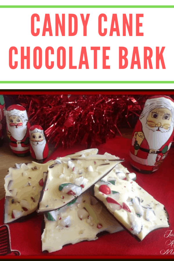 Candy Cane Chocolate Bark Just a Mum's Kitchen