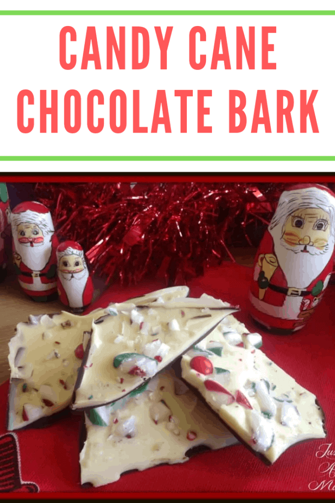 Candy Cane Chocolate Bark Just a Mum's Kitchen