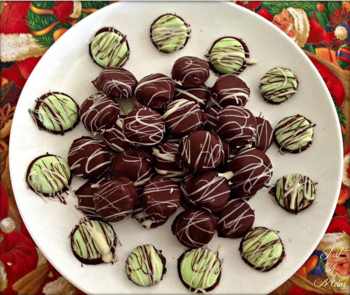 Peppermint Creams How To Peppermint Creams on a white plate