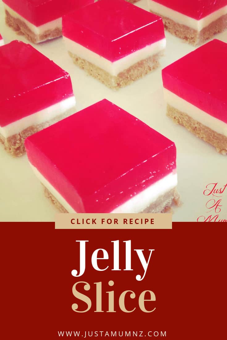 This is the best Jelly Slice recipe you will find. I have added a hint of lemon zest to the layers which brings out even more flavour. So easy to make, the perfect thing for kids, parties, christmas, like a cheesecake but not. Try it soon! #recipes #desserts #gelatin