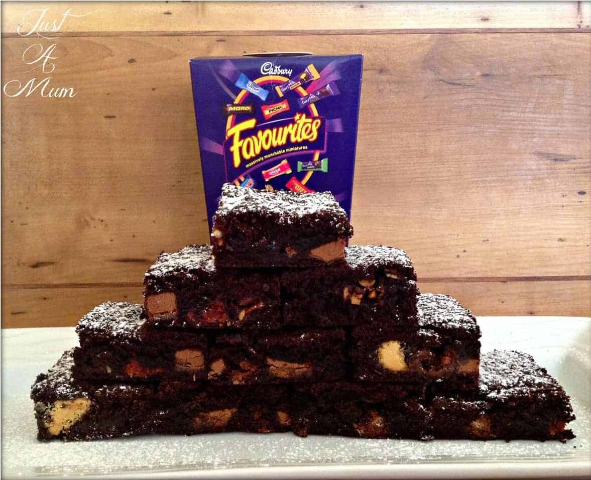 Chocolate brownie made with leftover chocolates 