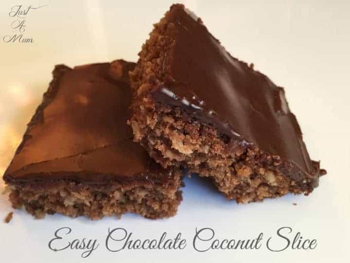 Easy Chocolate Coconut Slice - Just A Mum's Kitchen