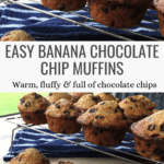 Soft Homemade Banana Chocolate Chip Muffin Recipe Pinterest Pin