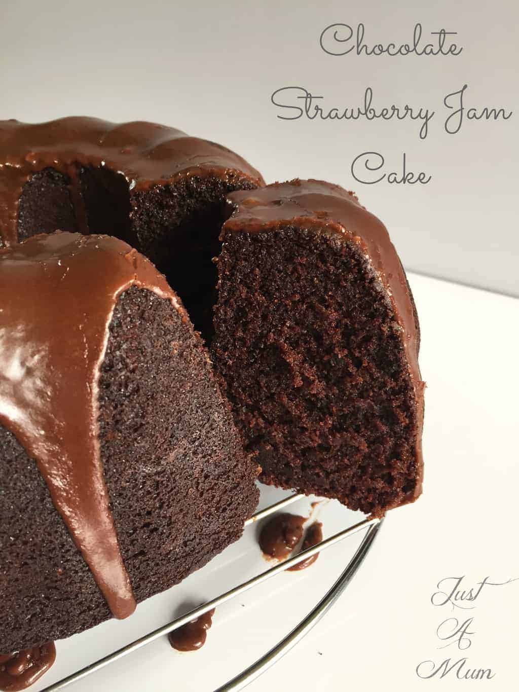 Chocolate Strawberry Jam Cake - Just a Mum's Kitchen