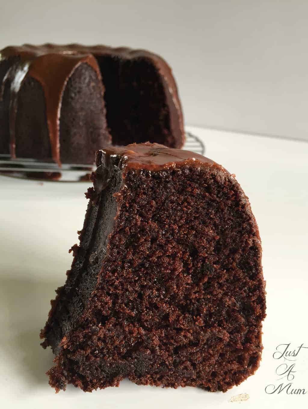 Chocolate Strawberry Jam Cake Slice