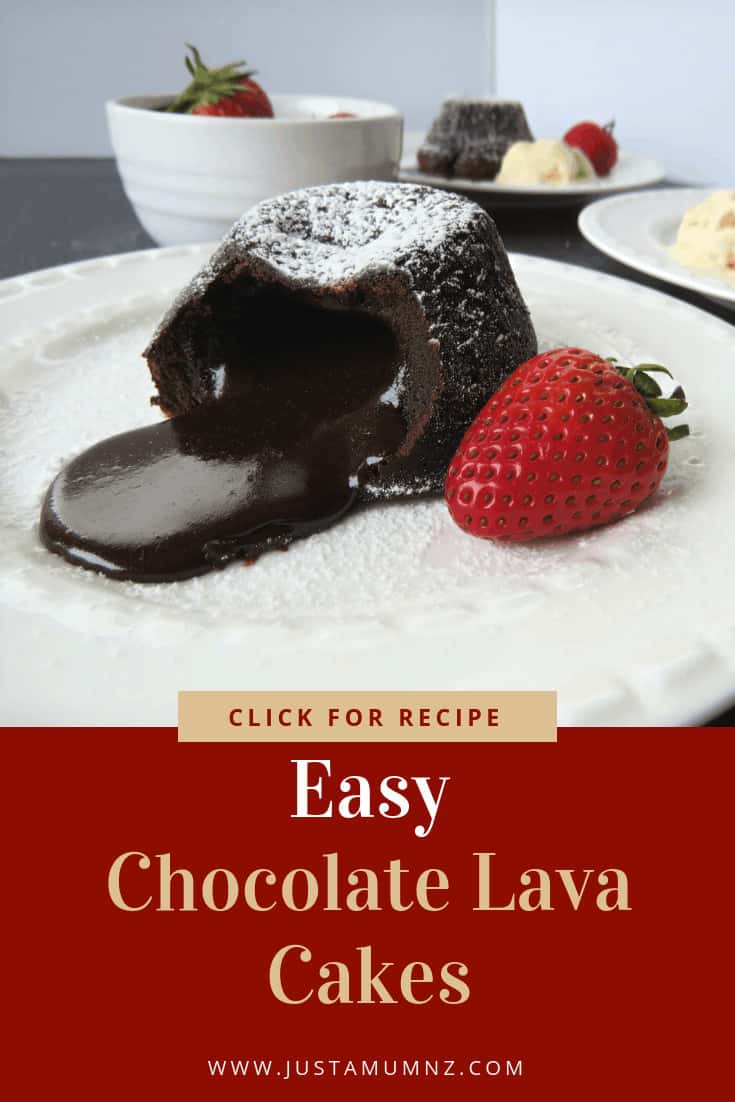 These chocolate lava cakes are so easy, simply the best around. Delicious molten chocolate, this recipe and video will make it easy for you to make these at home #oven #ramekin #crockpot #muffin