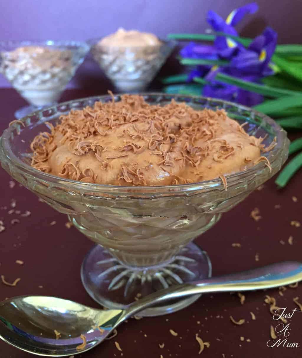 Chocolate Mousse Just A Mum NZ in a glass dessert cup