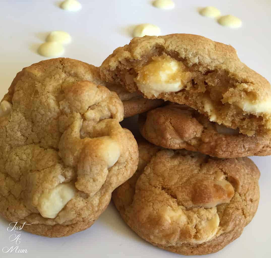 White Chocolate & Macadamia Cookies - Just A Mum