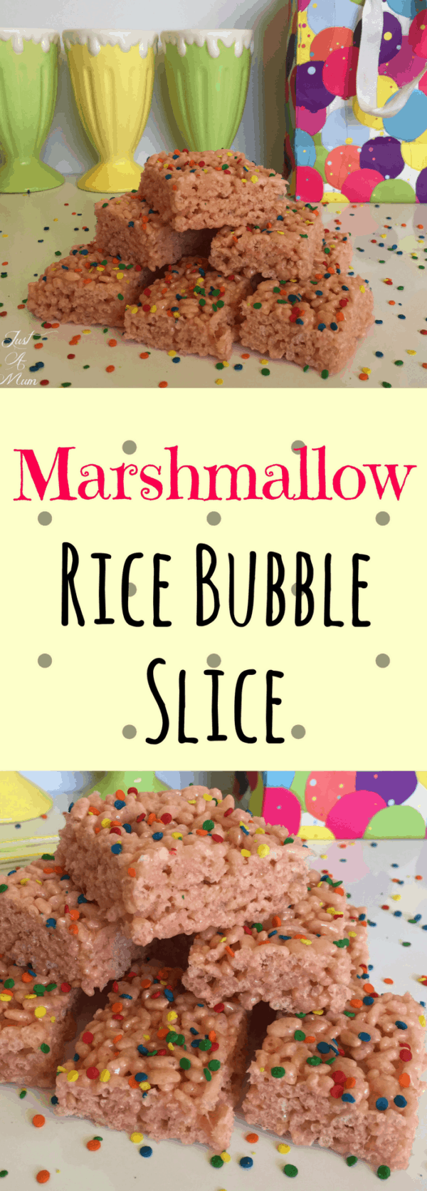 Marshmallow Rice Bubble Slice Just a Mum's Kitchen