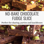 Classic Chocolate Fudge Slice Everyone Will Love Pinterest Pin