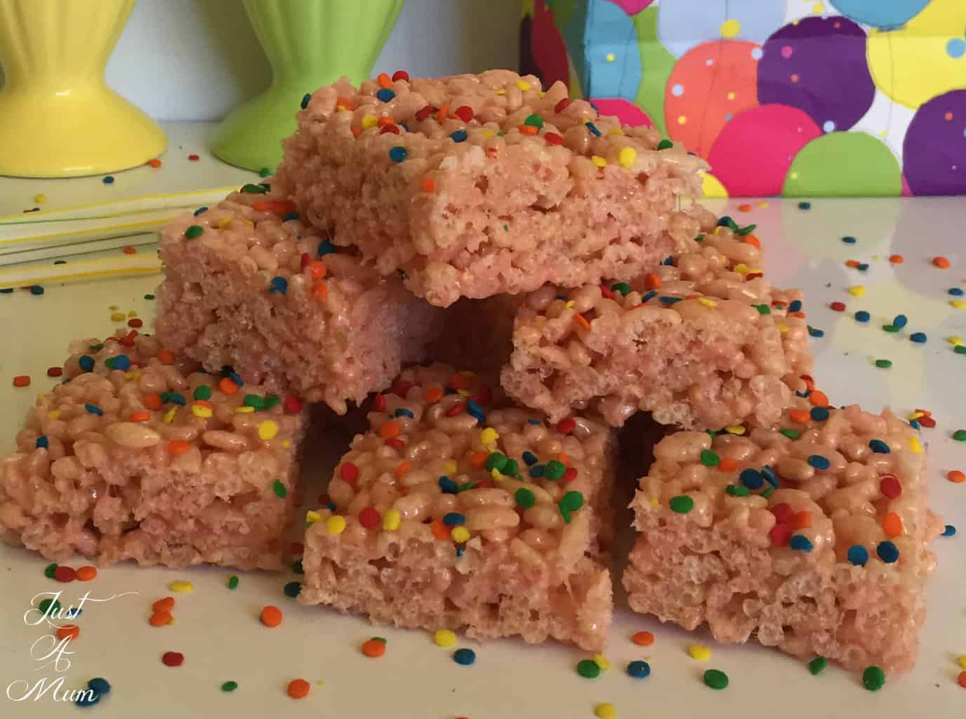 Marshmallow Rice Bubble Slice or Rice Krispie Treats Homemade