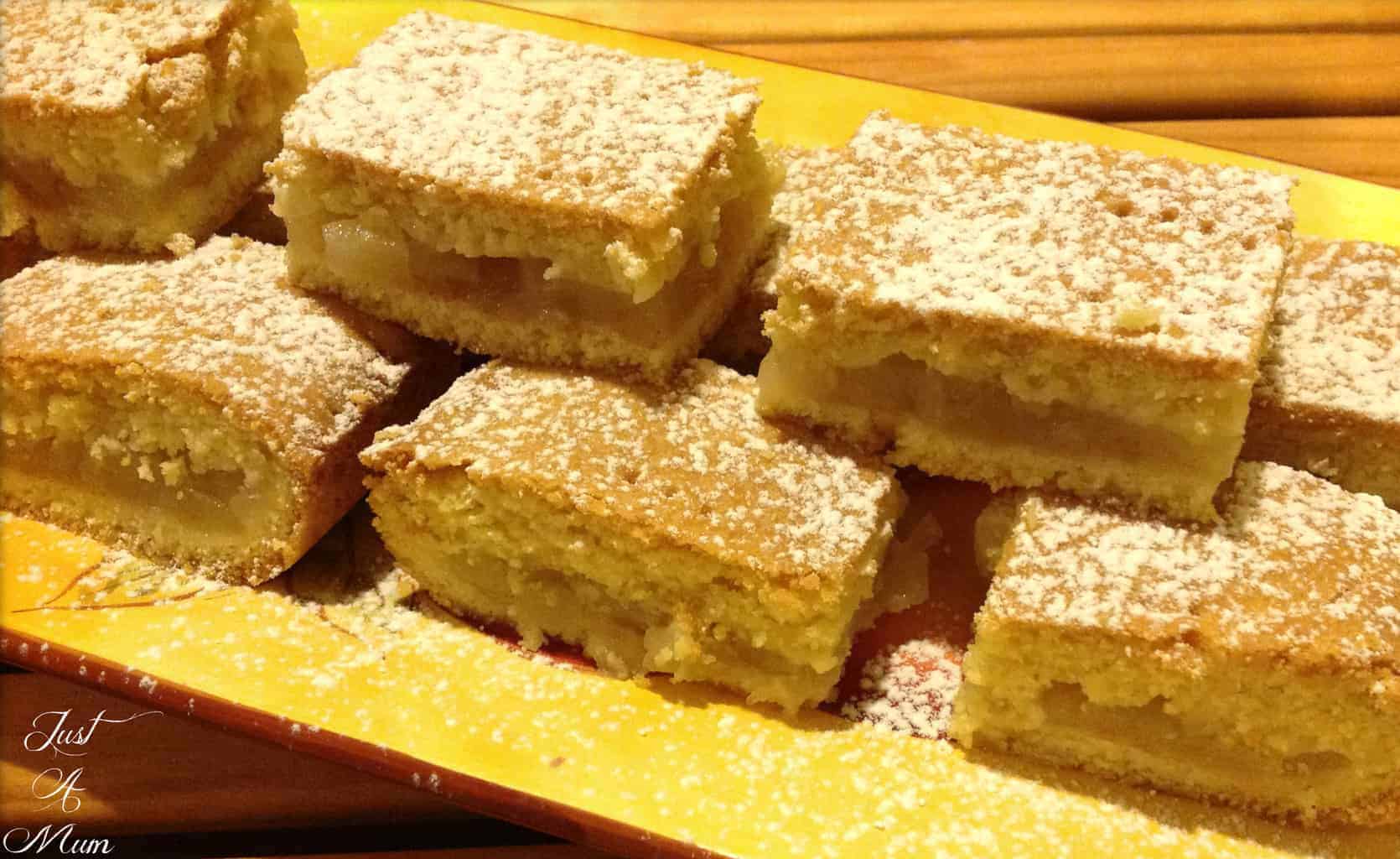 Plate of sliced Apple Shortcake 