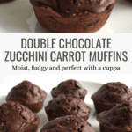 Best Moist Double Chocolate Zucchini Muffins Pinterest Pin