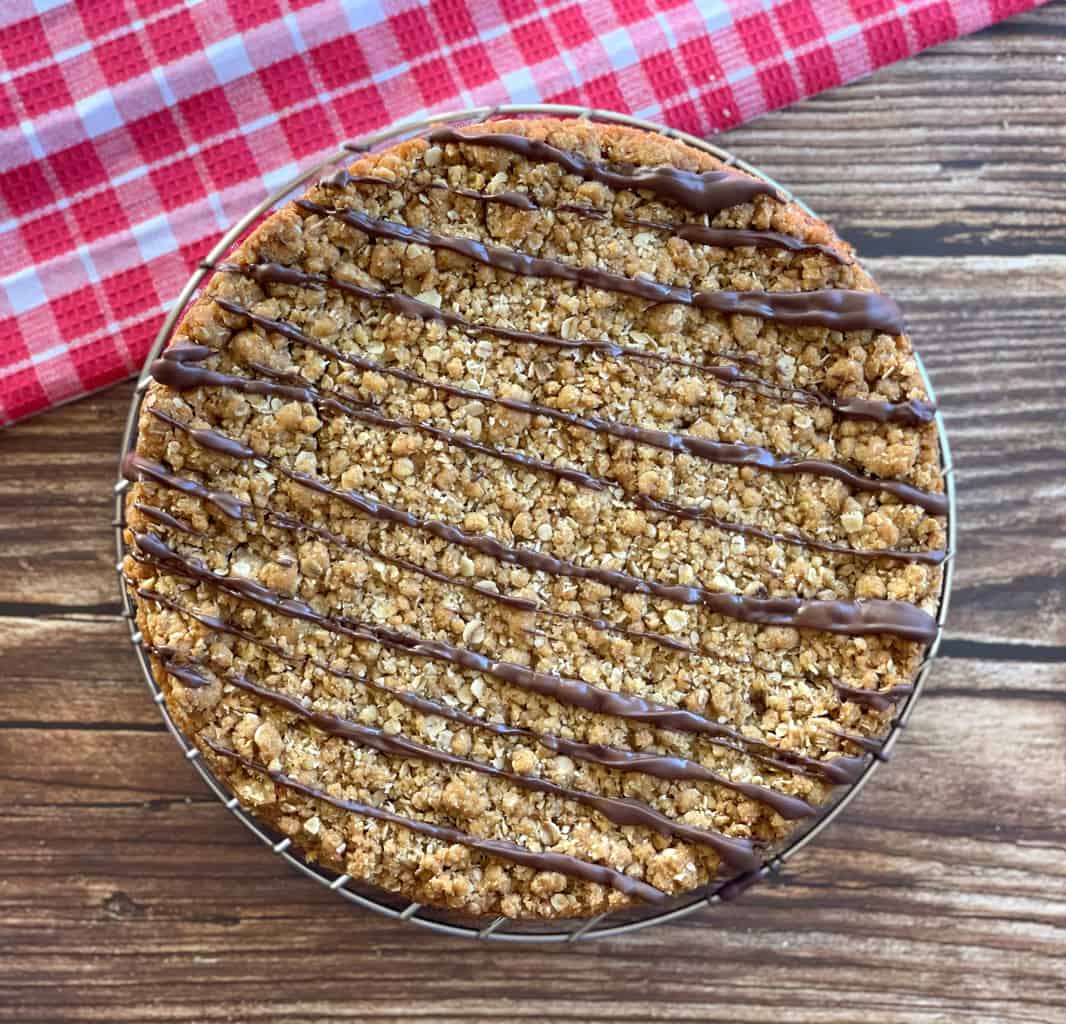 Overhead photo of anzac slice 