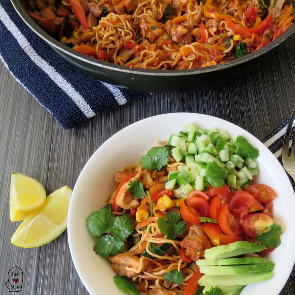 Chicken Burrito Noodle Bowl - Just A Mum