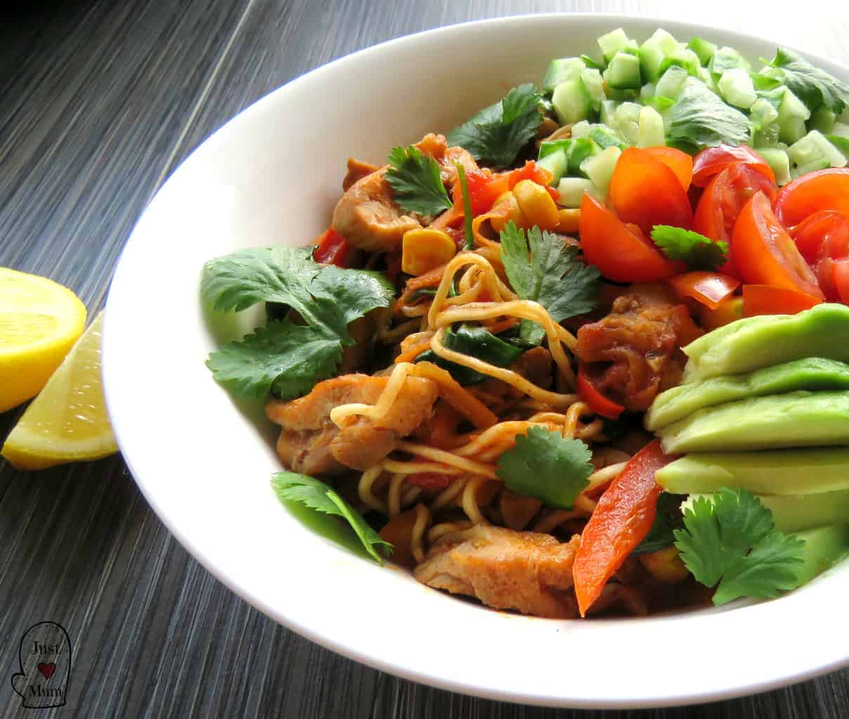 Chicken Burrito Noodle Bowl - Just A Mum