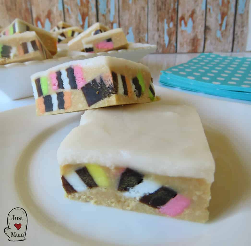 Just A Mum's No Bake Licorice Allsort Slice 