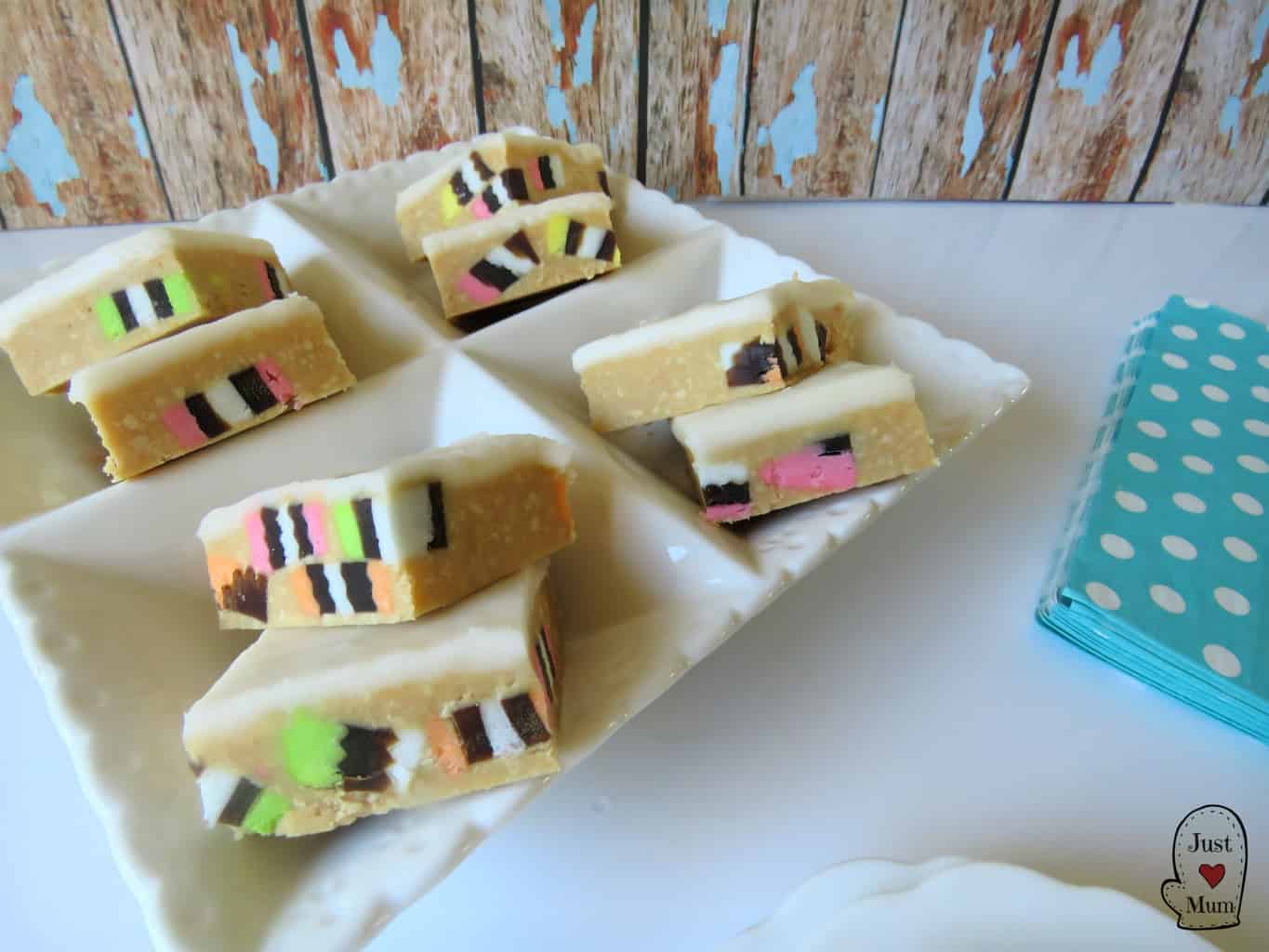 Just A Mum's No Bake Licorice Allsorts Slice 