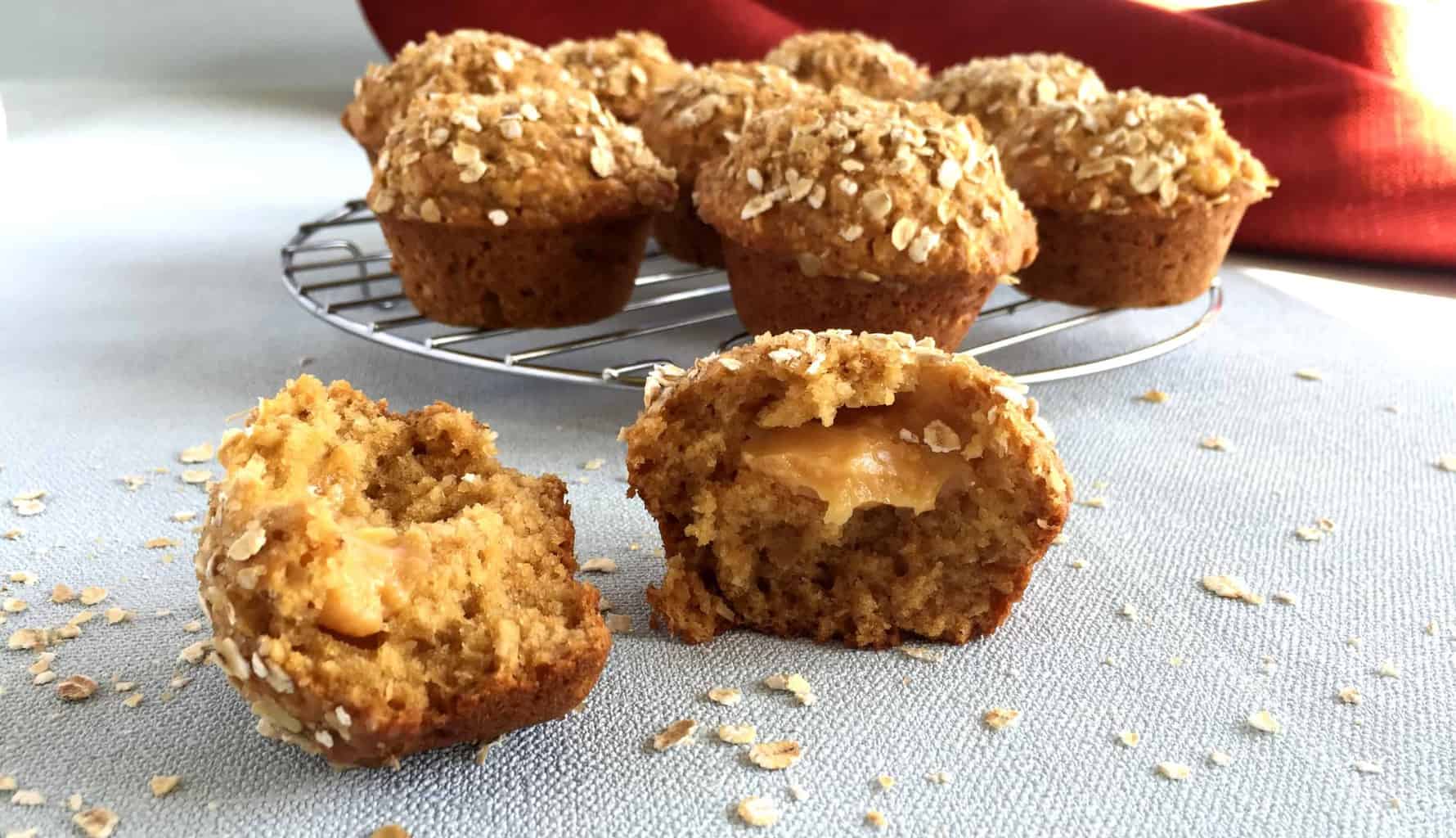 Just A Mum's ANZAC Muffins with a Caramel Filling 