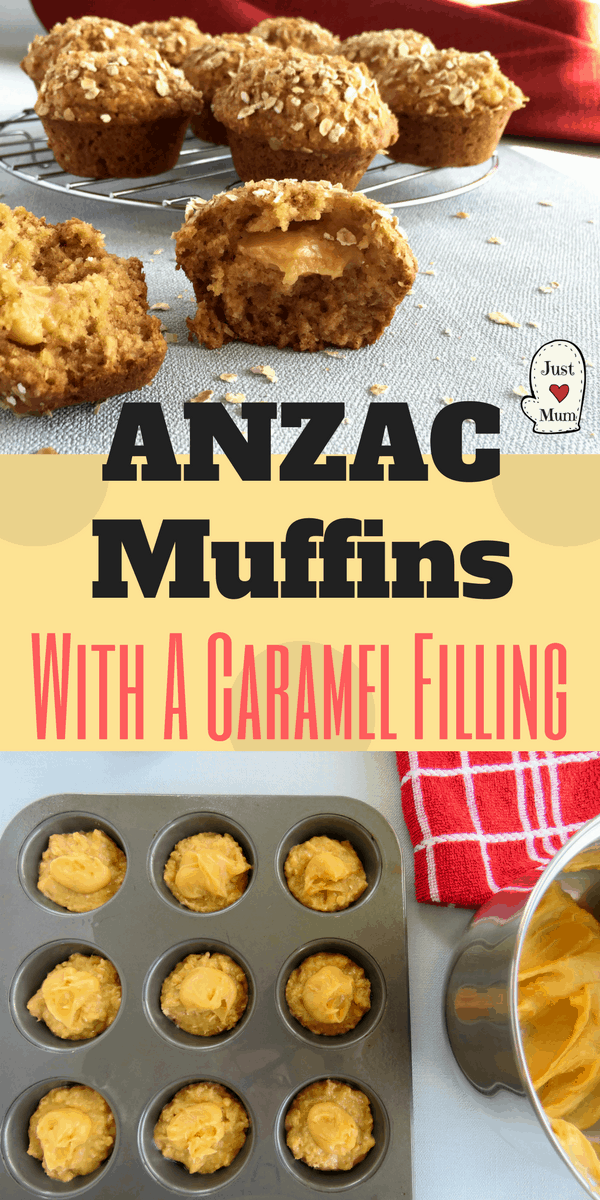 Delicious Anzac Muffins with all the flavours you love. Made extra special with the addition of a caramel filling. Simple & Divine!