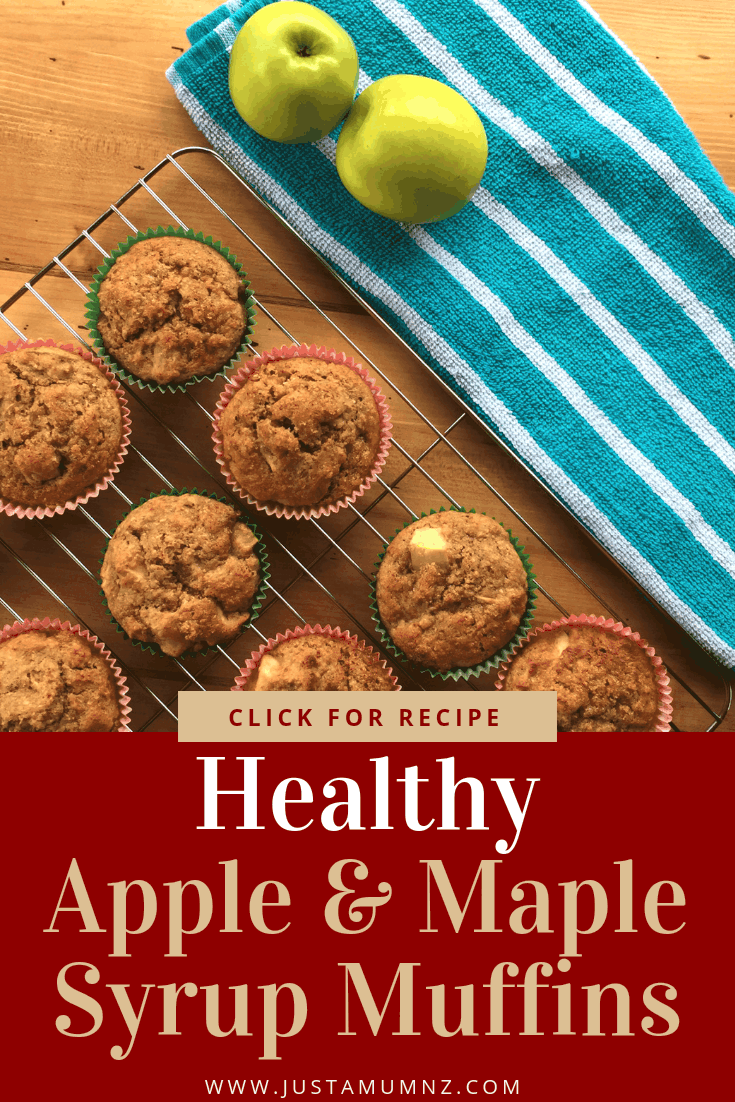 These delicious Apple & Maple Syrup Muffins are both healthy and delicious. No added sugar and you could even sub for honey, these will be a hit for any meal, including breakfast! The best most easy recipe you will make today. #baking #recipe #healthy #maple #syrup #wholemeal #muffins #best