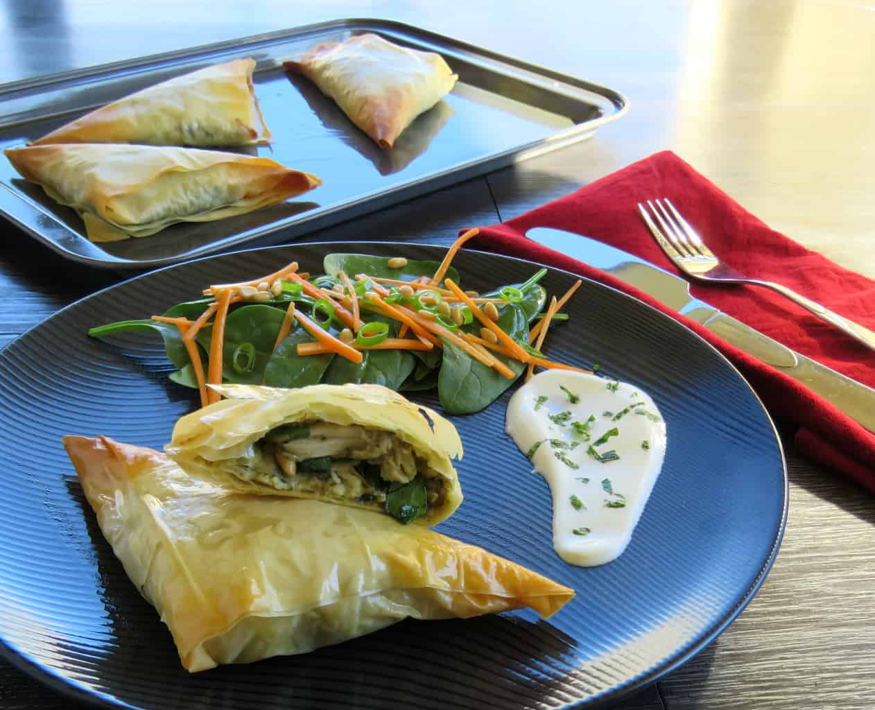 Just A Mum Mascarpone Chicken pesto Filo Parcels