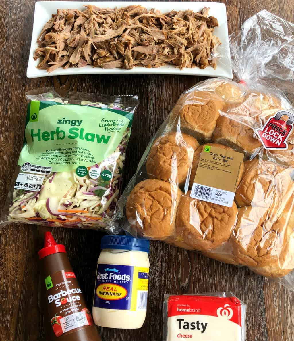 Ingredients for Pulled Pork Sliders Just A Mum