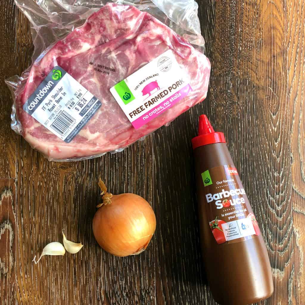 Ingredients for Just A Mum's Easy BBQ Sauce Pulled Pork