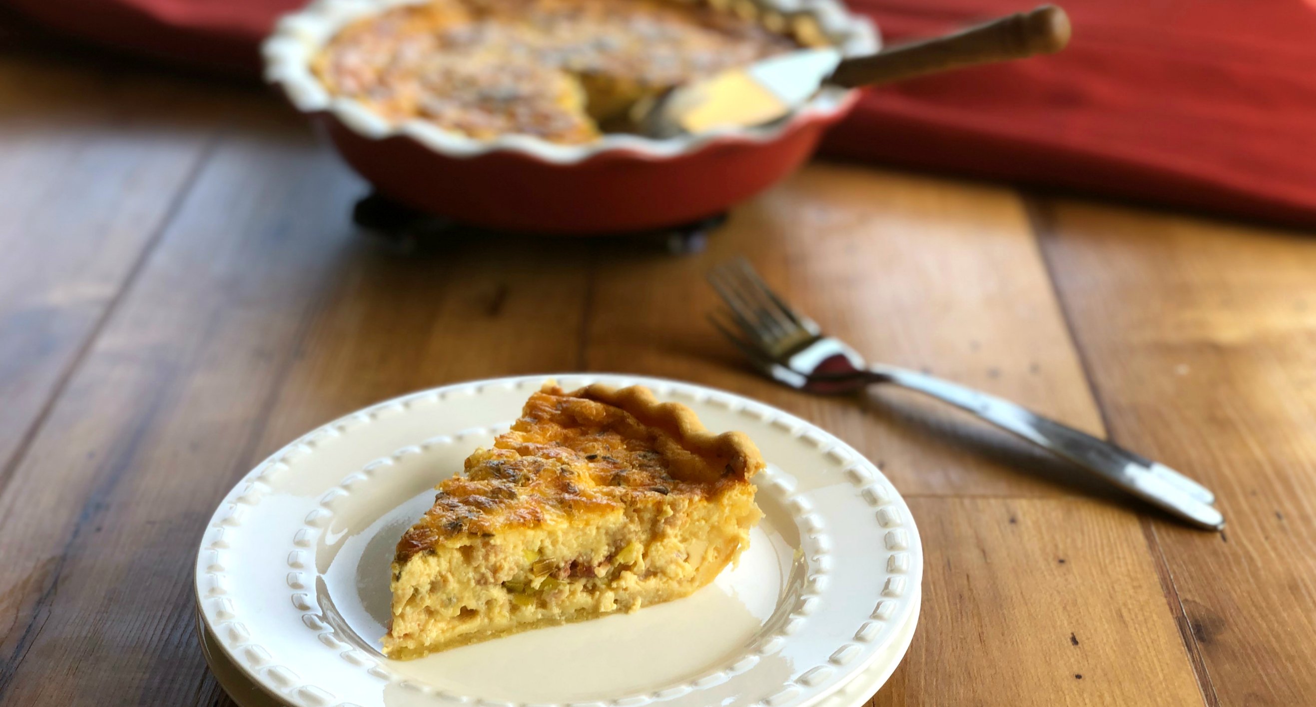 Slice of Freshly Made Quiche Lorraine