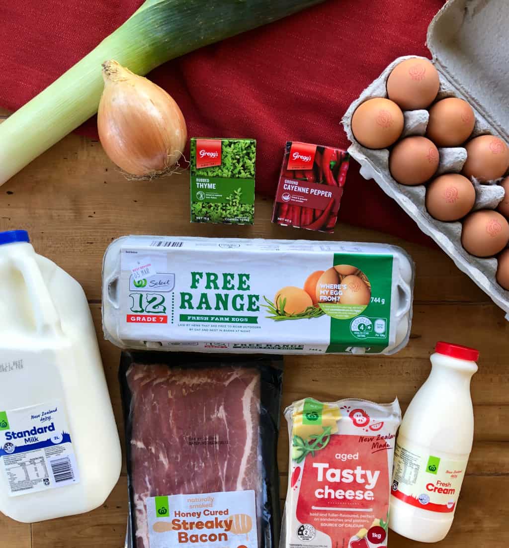 Filling Ingredients for Quiche Lorraine - Just A Mum