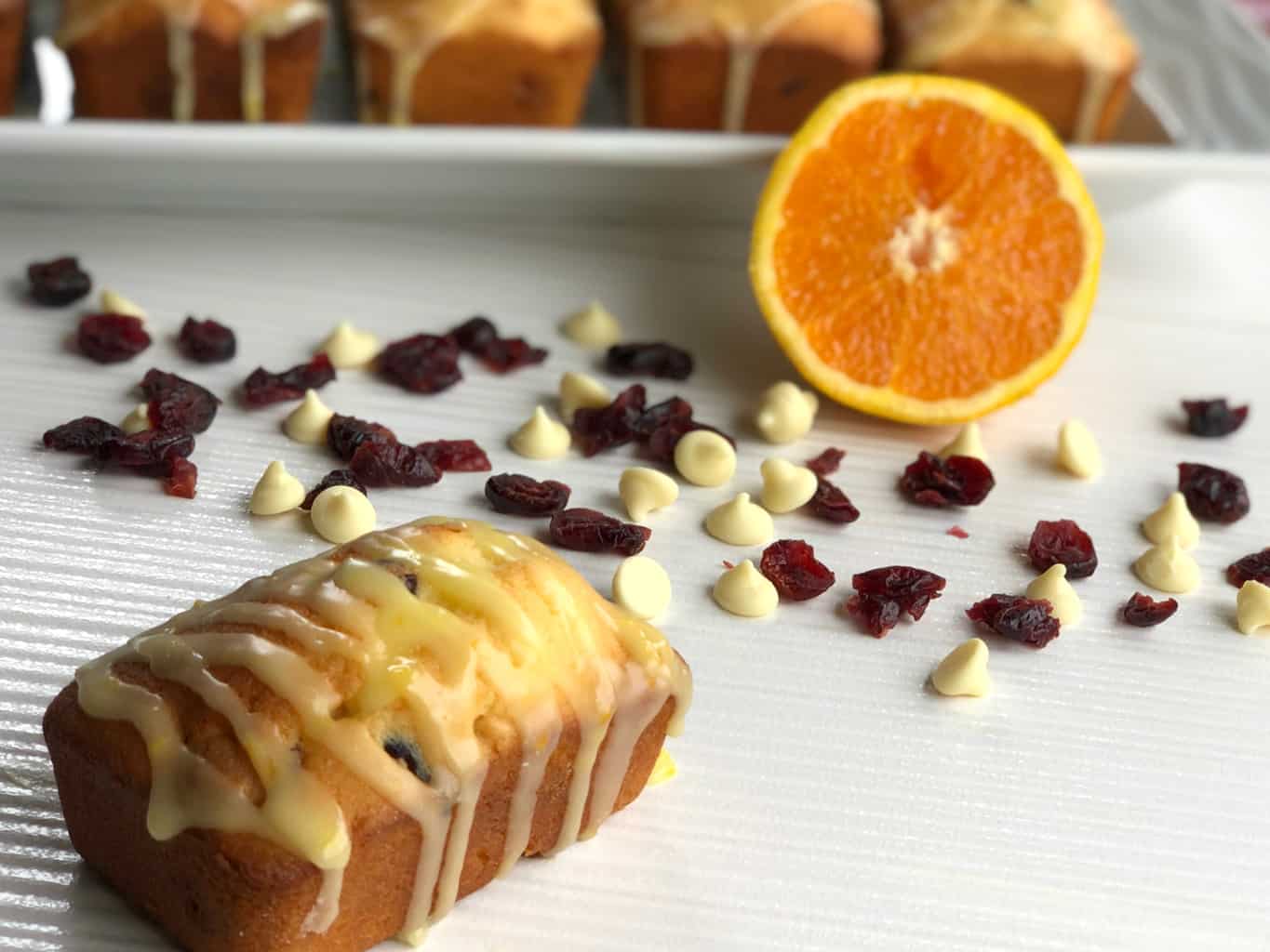 White Chocolate & Cranberry Loaf with Orange Glaze