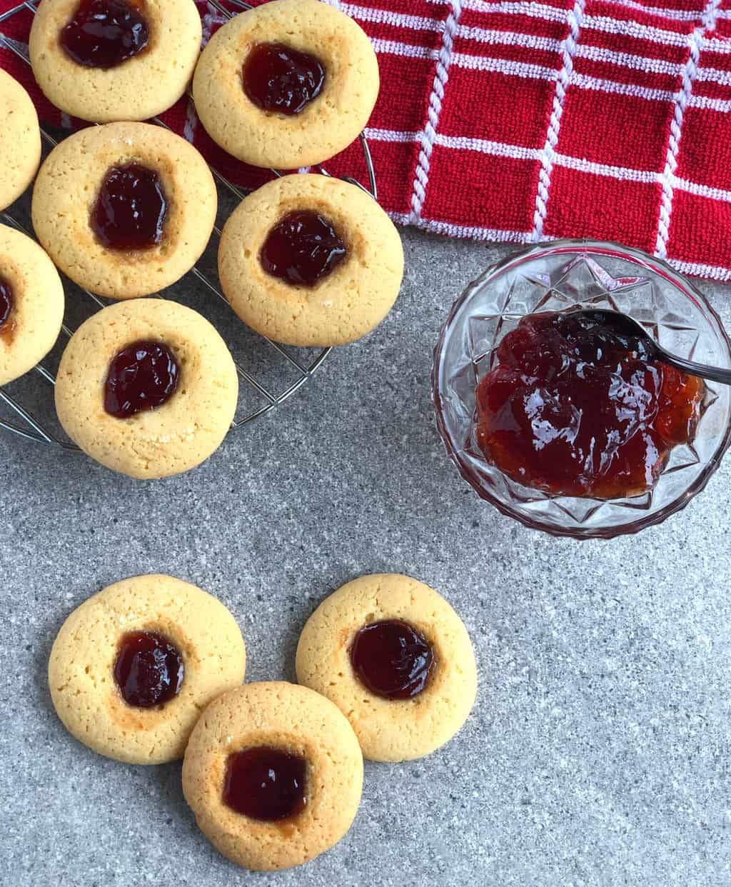 Traditional Jam Drops with strawberry jam