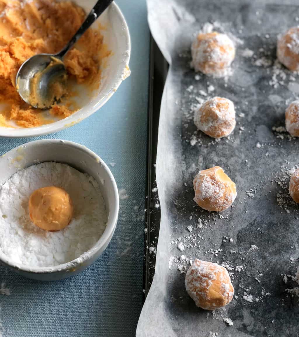 Preparing Orange Crackle Cookies