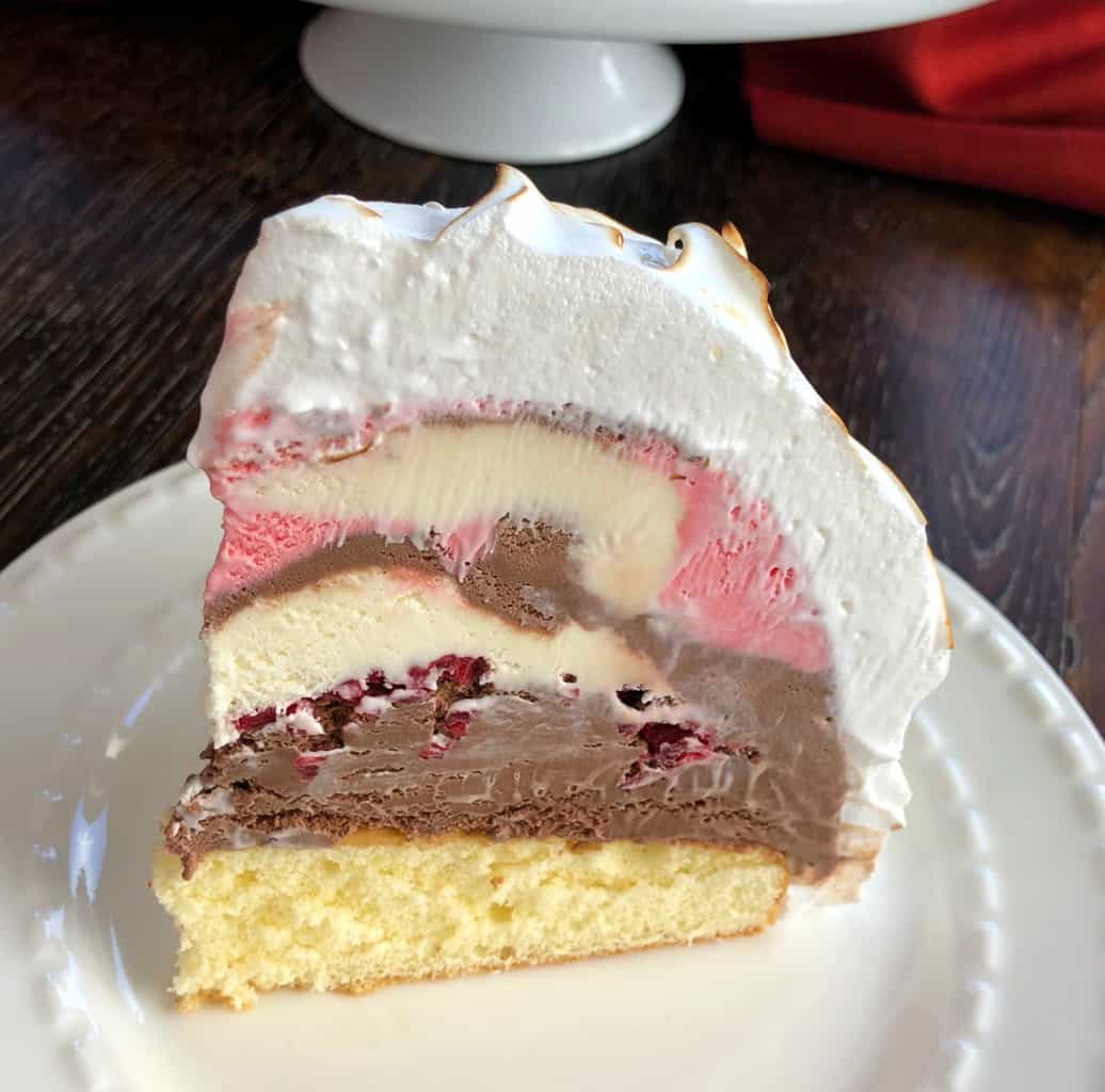 Layers of a baked alaska